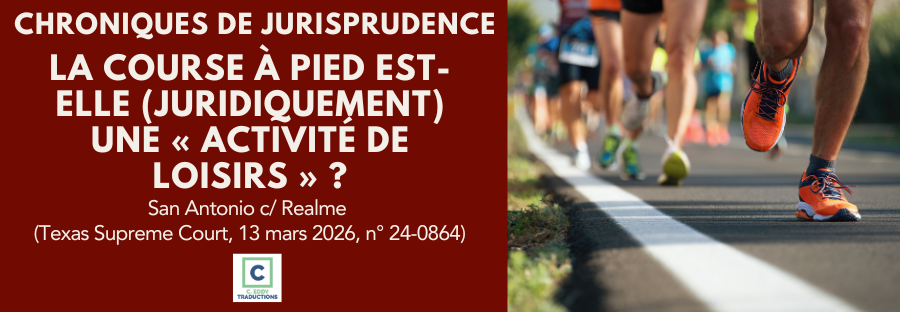 Chroniques de jurisprudence : La course à pied est-elle (juridiquement) une « activité de loisirs » ?